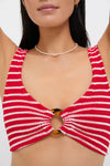 Red and White Striped Nadine Bikini
