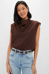 Chocolate Zane Knit Blouse