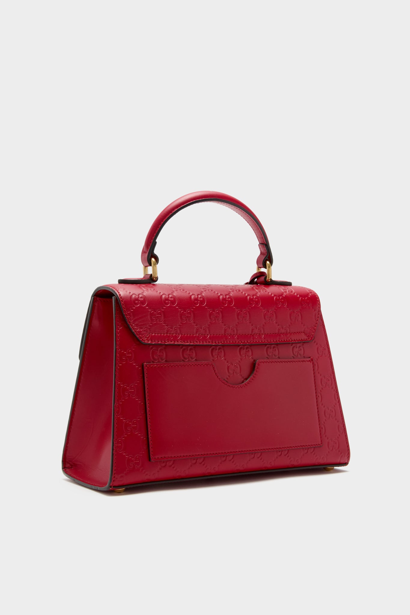 Gucci Red Padlock Guccissima Top Handle Bag