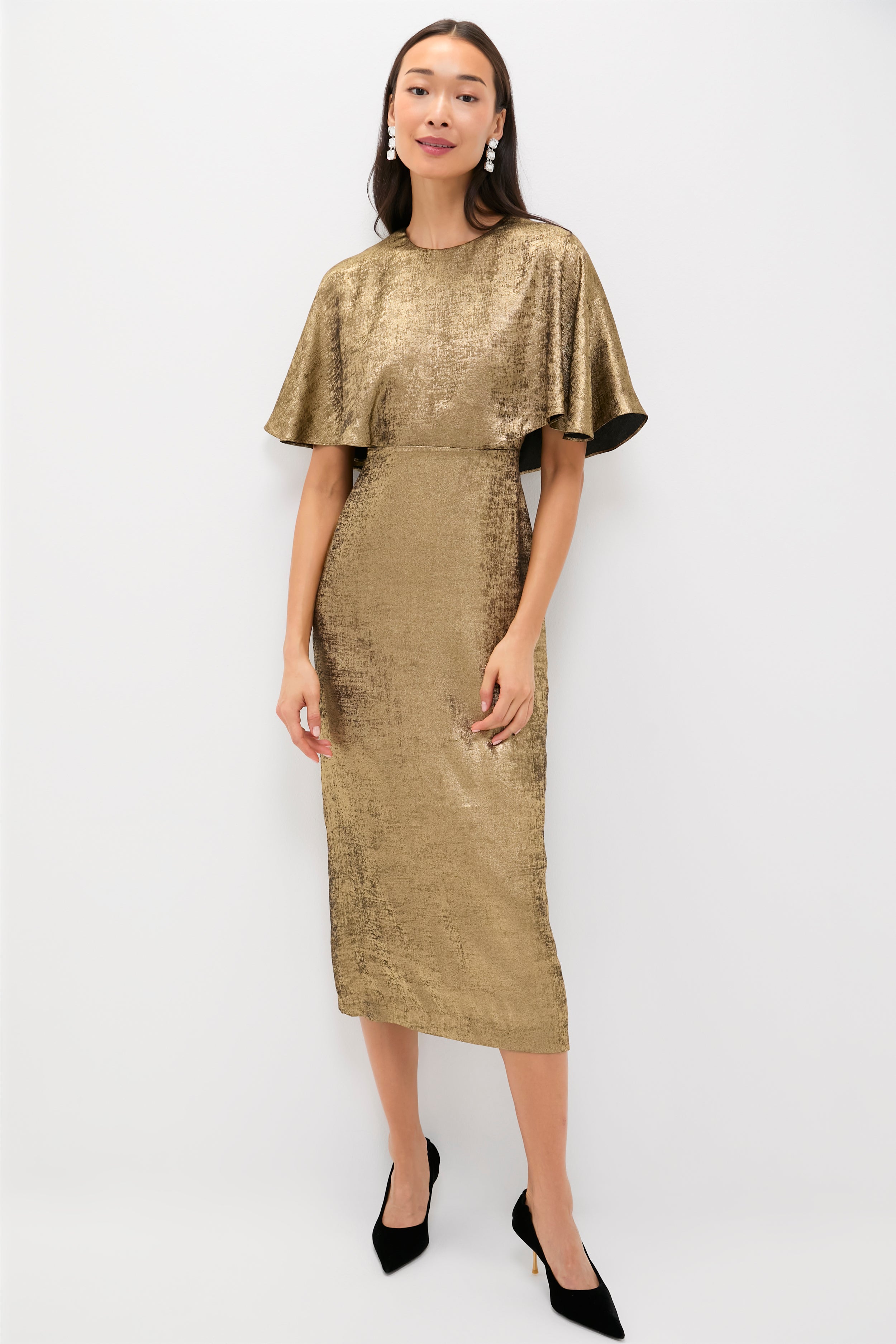 Gold Cape Leah Dress