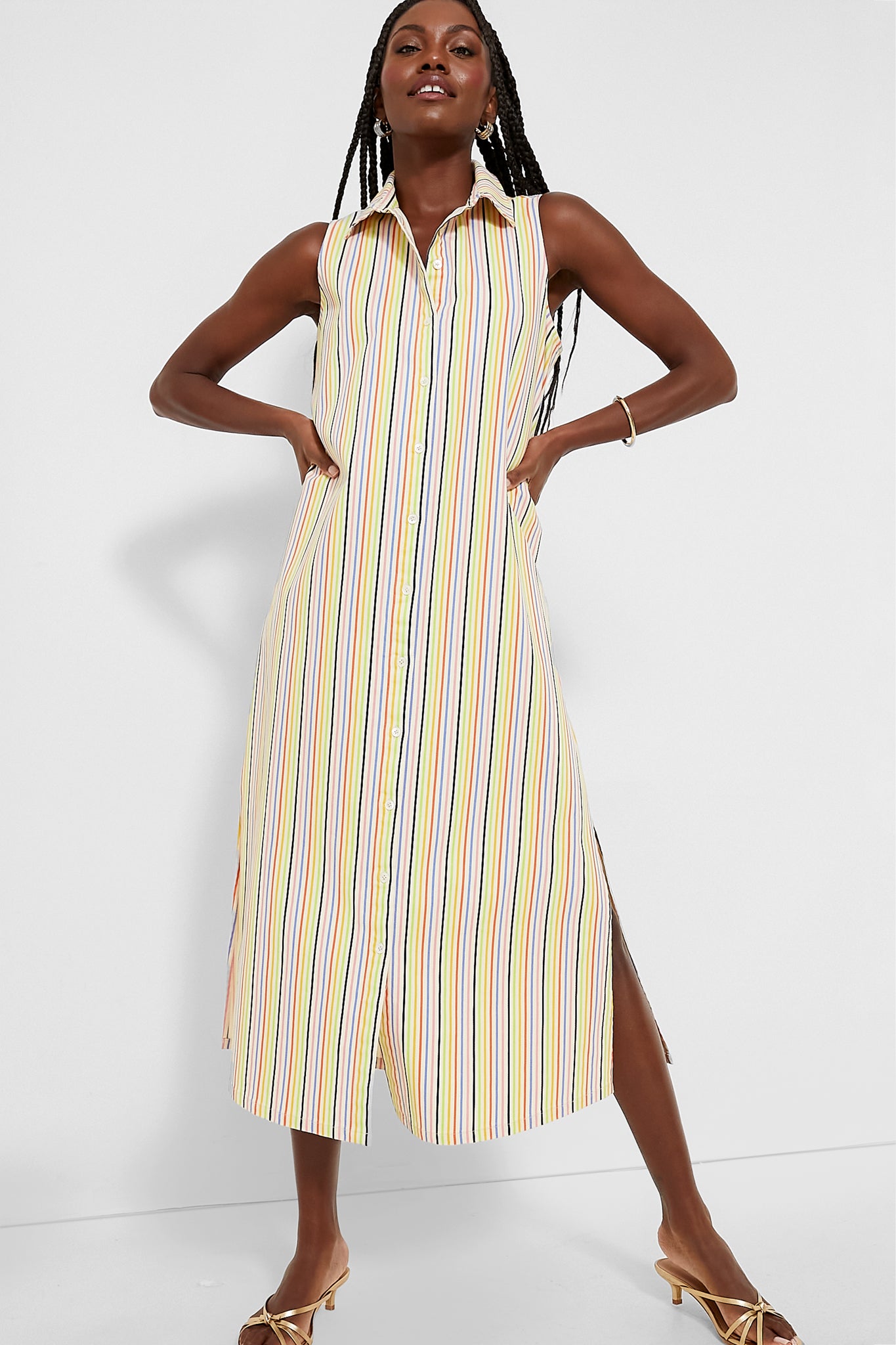 Rainbow Stripe Sleeveless Riley Dress
