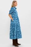 Steel Blue Floral Bennett Maxi Dress