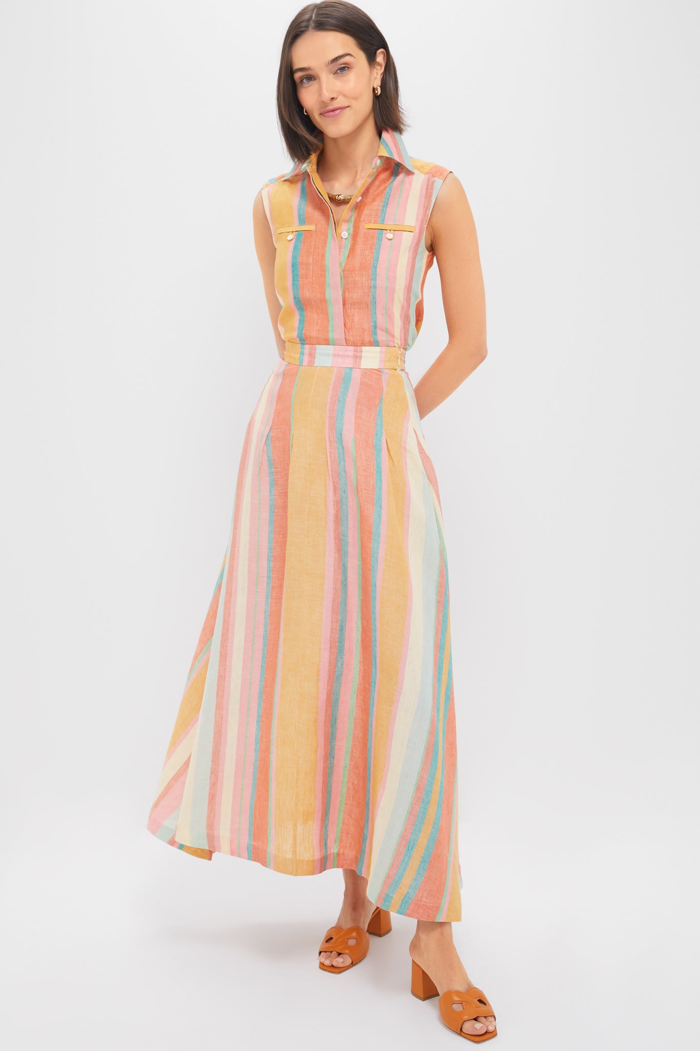 Multi Rainbow Stripes Amelianna Skirt