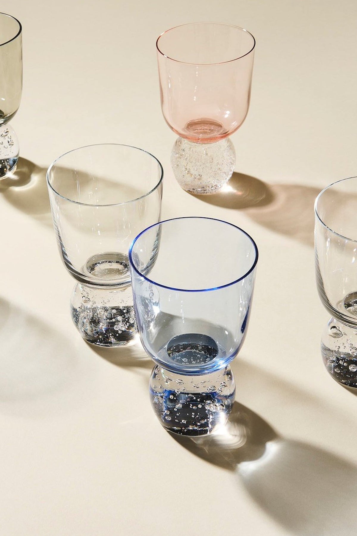 Clear Hand-Blown Bubble Glass Tumbler (Set of 2)