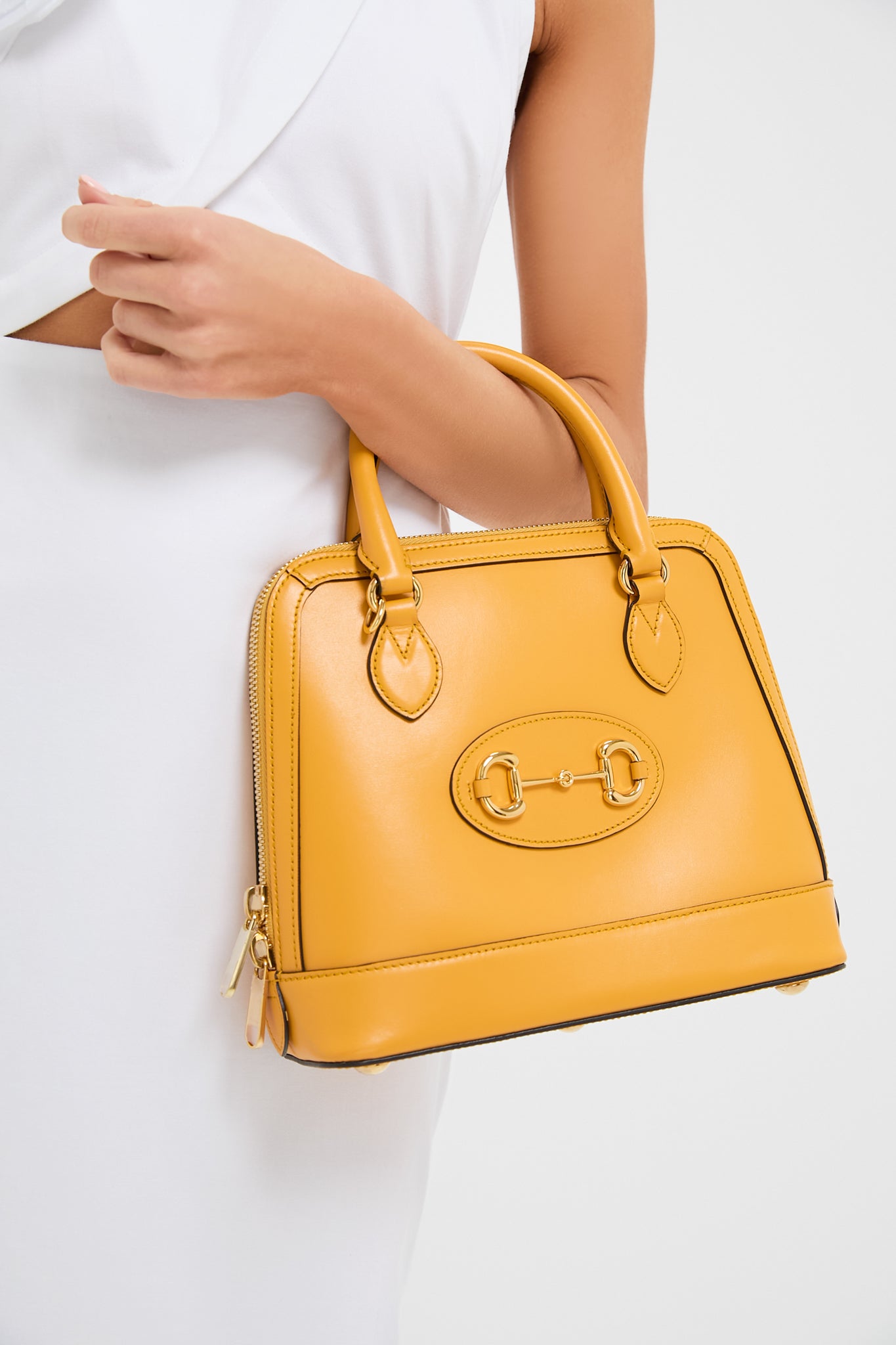 Gucci Orange Horsebit 1955 Small Handle Bag