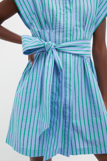 Delphinium Seersucker Mini Callie Dress
