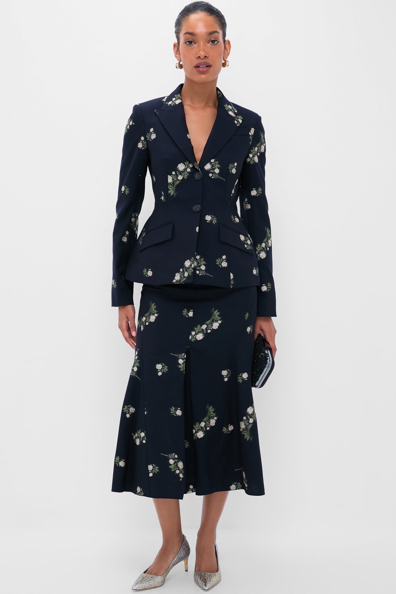 Midnight Blue Fitted Single Breasted Blazer