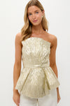 Gold Plisse Iris Strapless Top