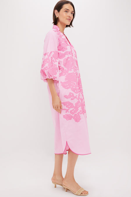Pink Embroidery Arem Caftan