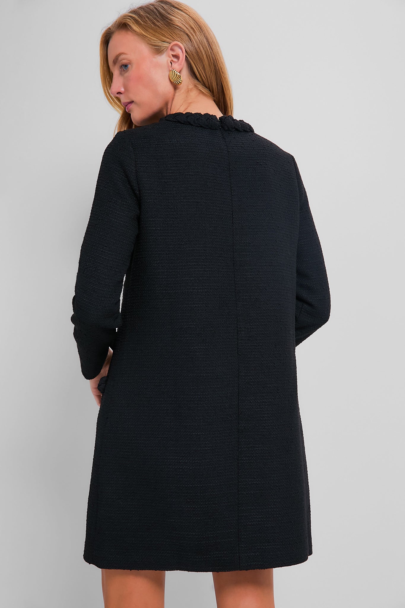 Tuckernuck Black Tweed Long Sleeve Jackie Dress Black Tweed / XL Tuckernuck Black Tweed Long Sleeve Jackie Dress Black Tweed / XL