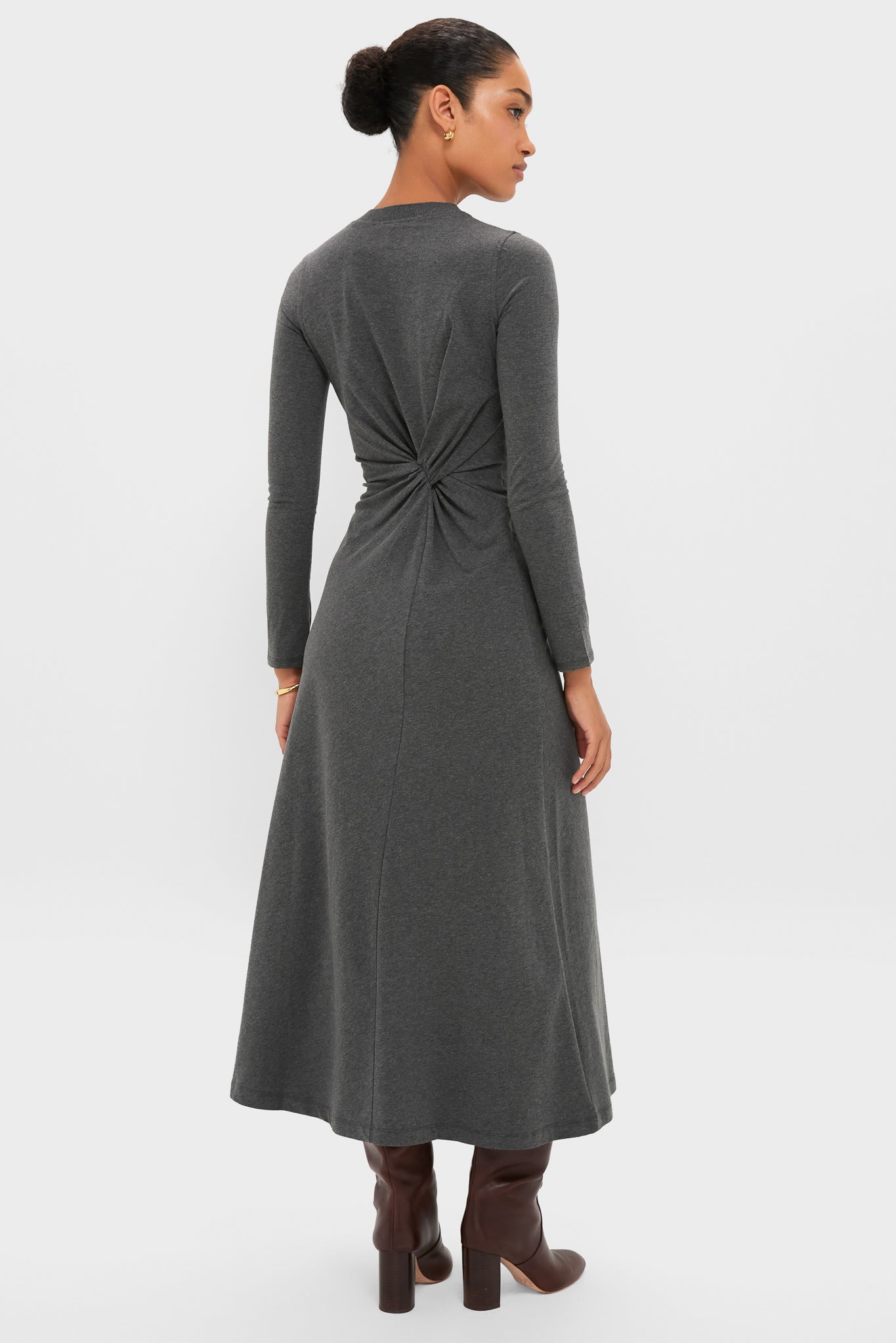Heathered Charcoal Long Sleeve Volta Dress | Apiece Apart