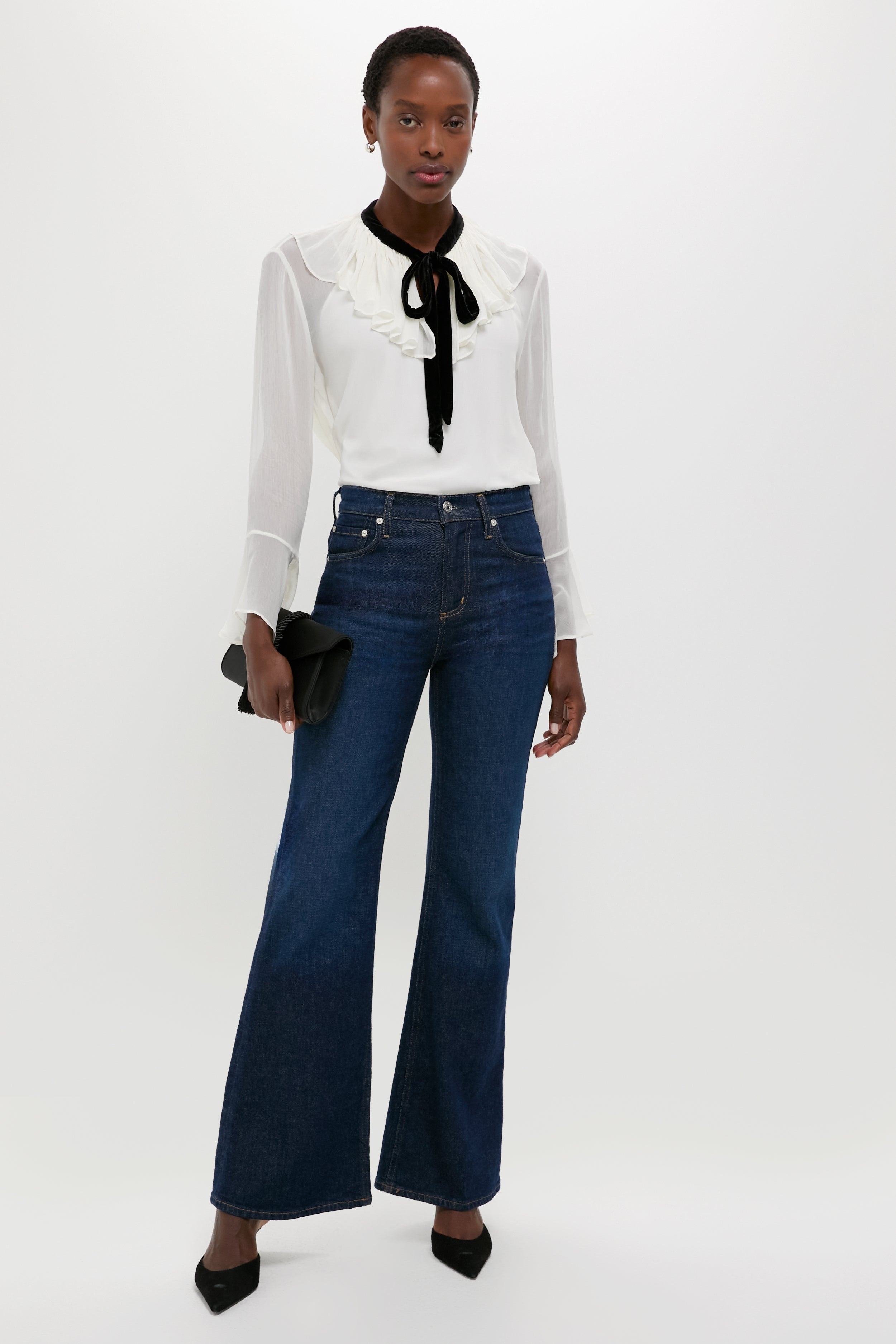 Trophy Cream Long Sleeve Collared Blouse