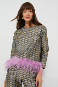 Feathered Champagne Pop Molly Blouse