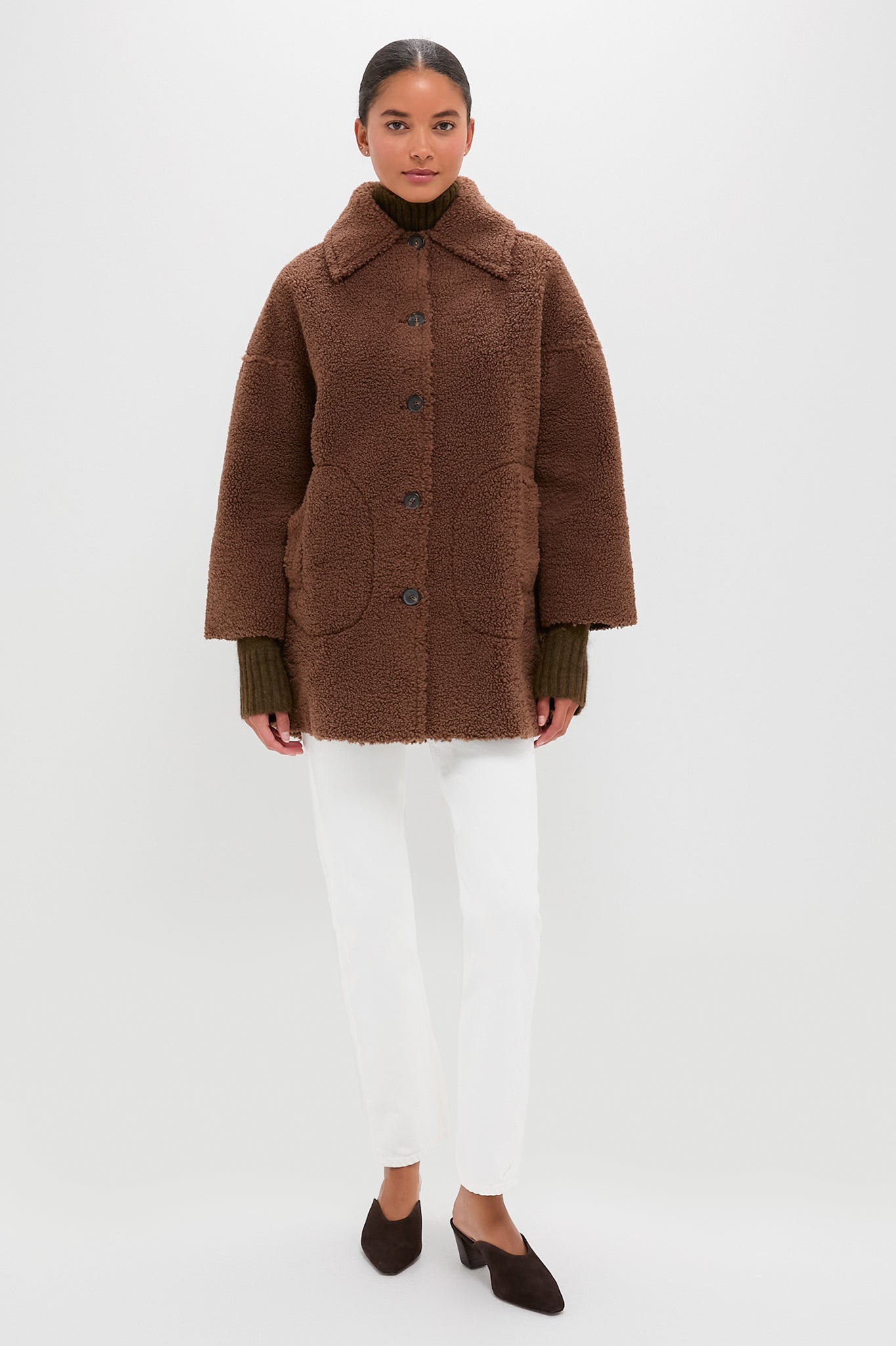 Chocolate Plush Car Coat | THE GREAT.