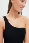 Black Nancy Swim One Shoulder One Piece