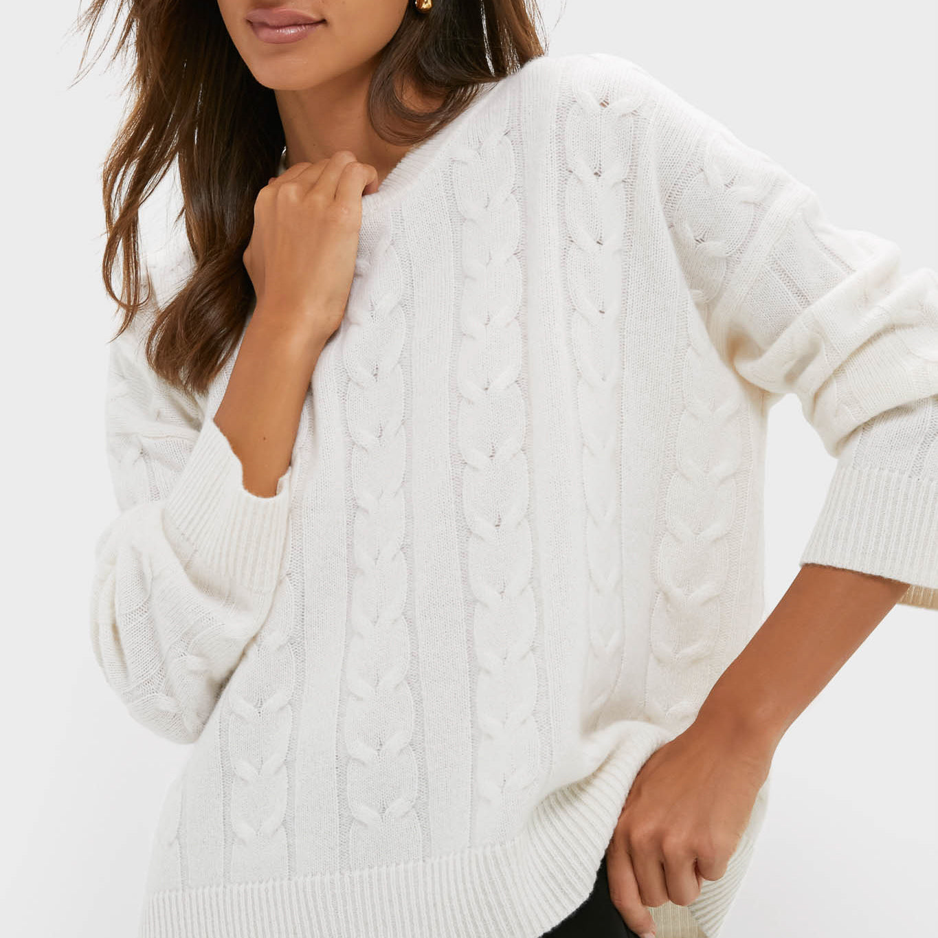 トップス mame Mixed Cable Knit Pullover - white vIZRfhEKfYXpqlob0r69hPMGjV1l8D