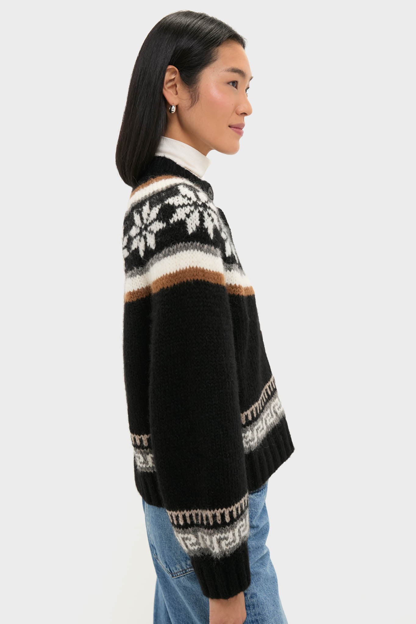 Black Snowflake Ice Rink Cardigan