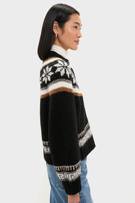 Black Snowflake Ice Rink Cardigan