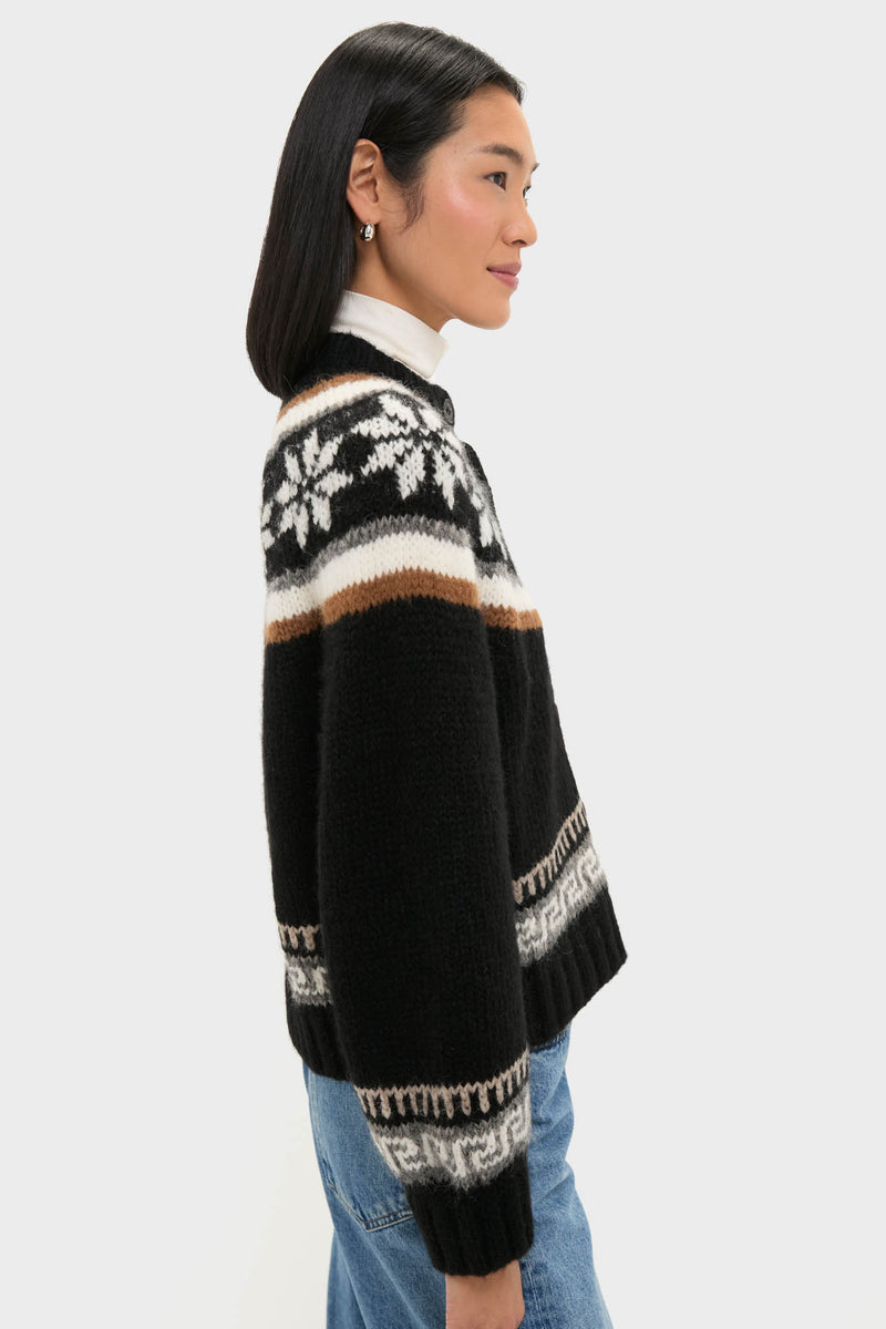 Black Snowflake Ice Rink Cardigan