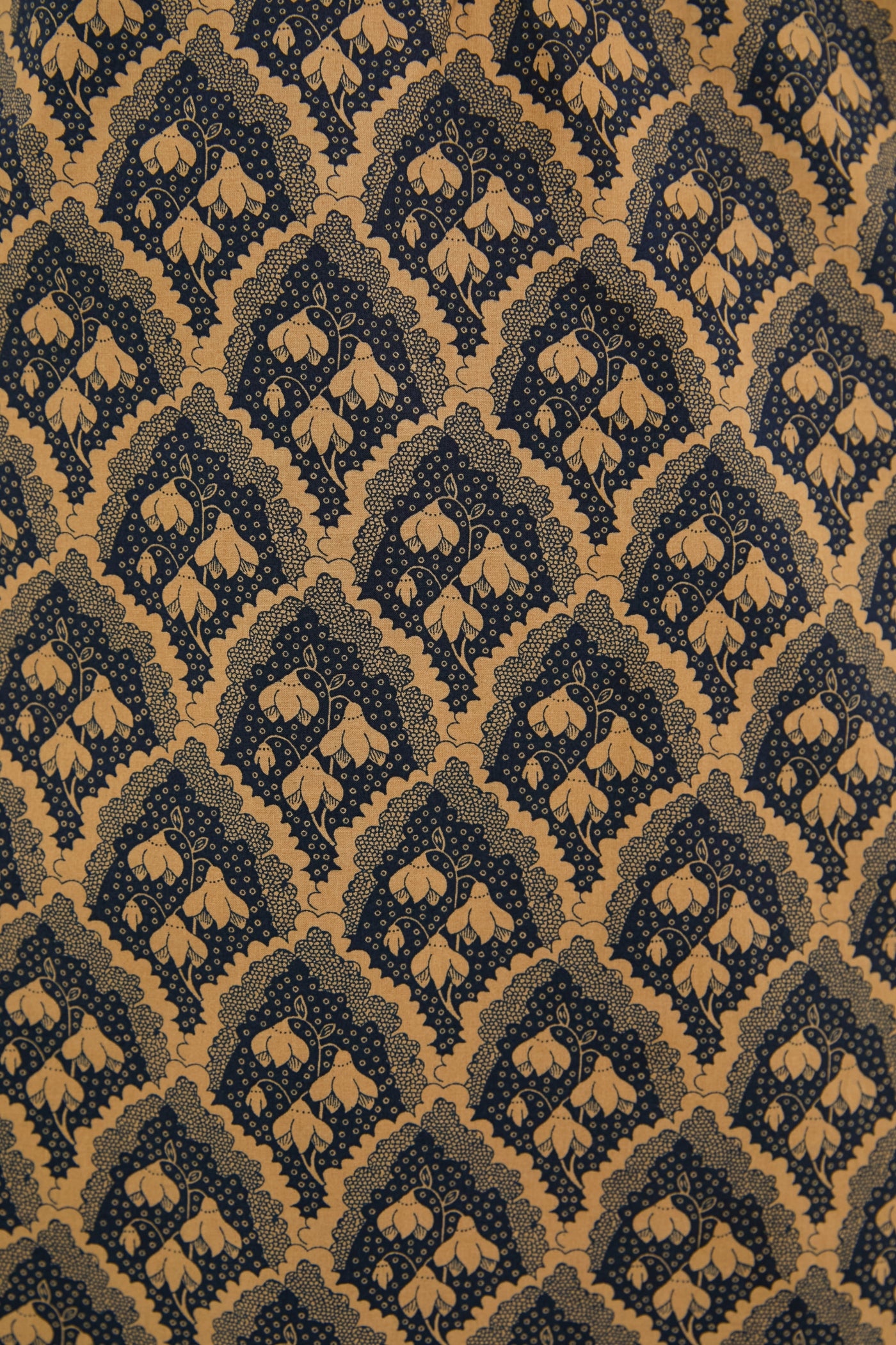 Navy & Tan Floral Mimi Midi Dress