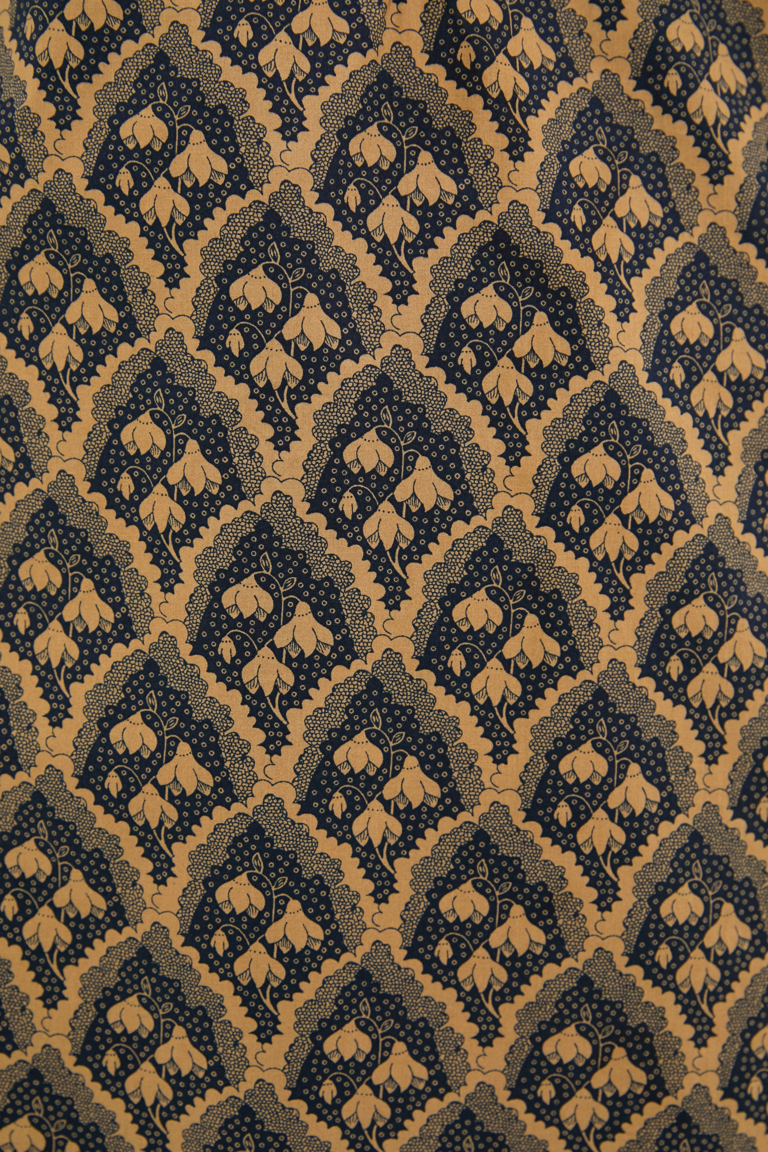 Navy & Tan Floral Mimi Midi Dress