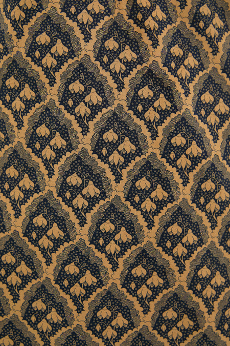 Navy & Tan Floral Mimi Midi Dress