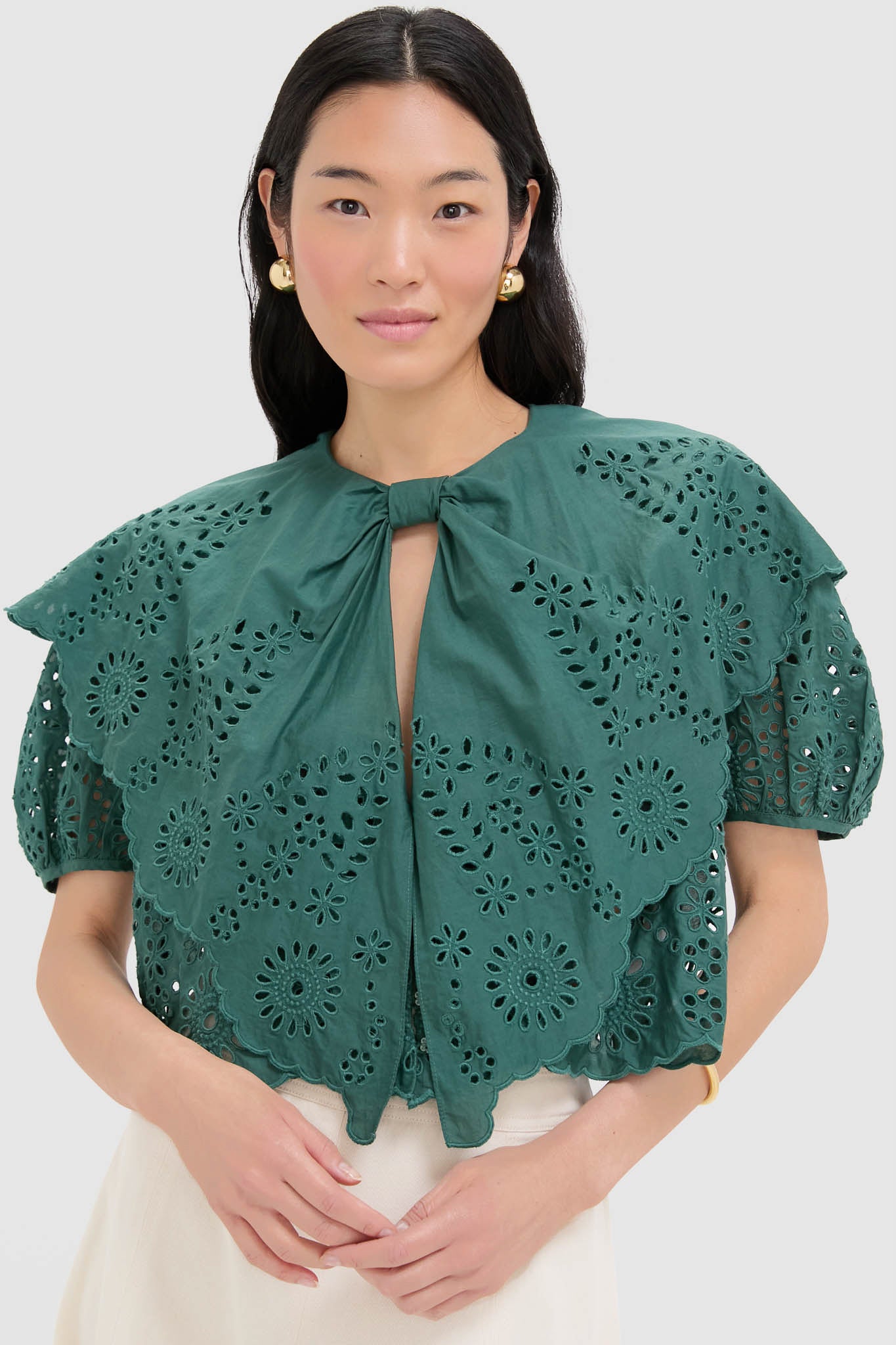 Green Maxi Lace Blouse
