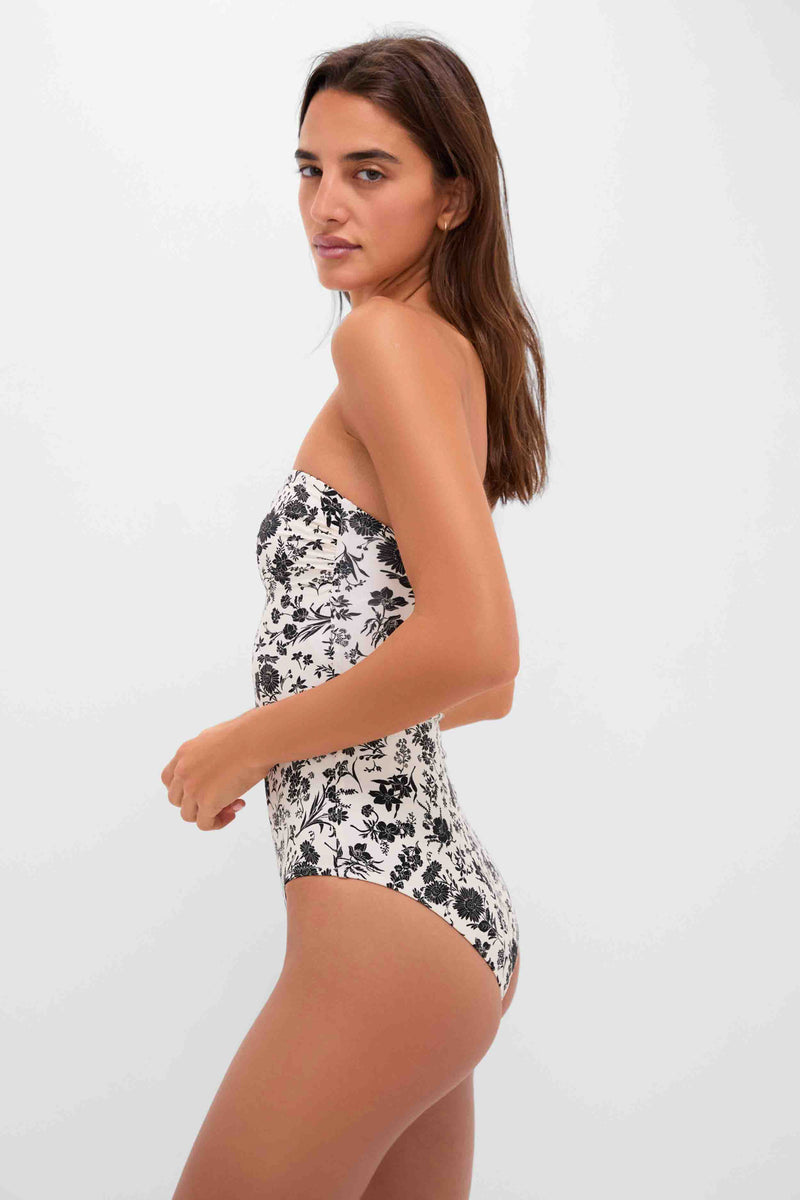 White Gardenia Monterey Strapless Maillot