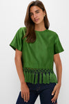 Green Dupioni Chadwick Tassel Top