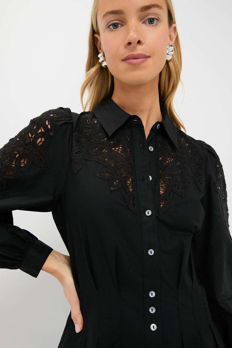 Black Marta Long Sleeve Mini Dress