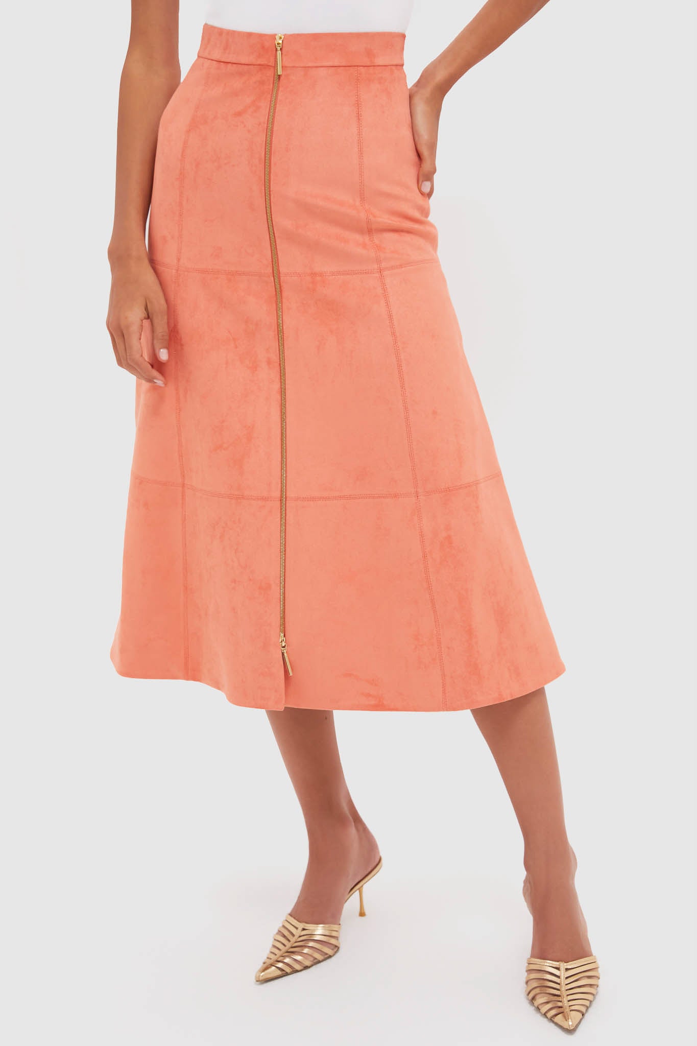 Amber Suede Bently Midi Skirt | ALEXIS