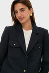 Navy Tweed Military Blazer