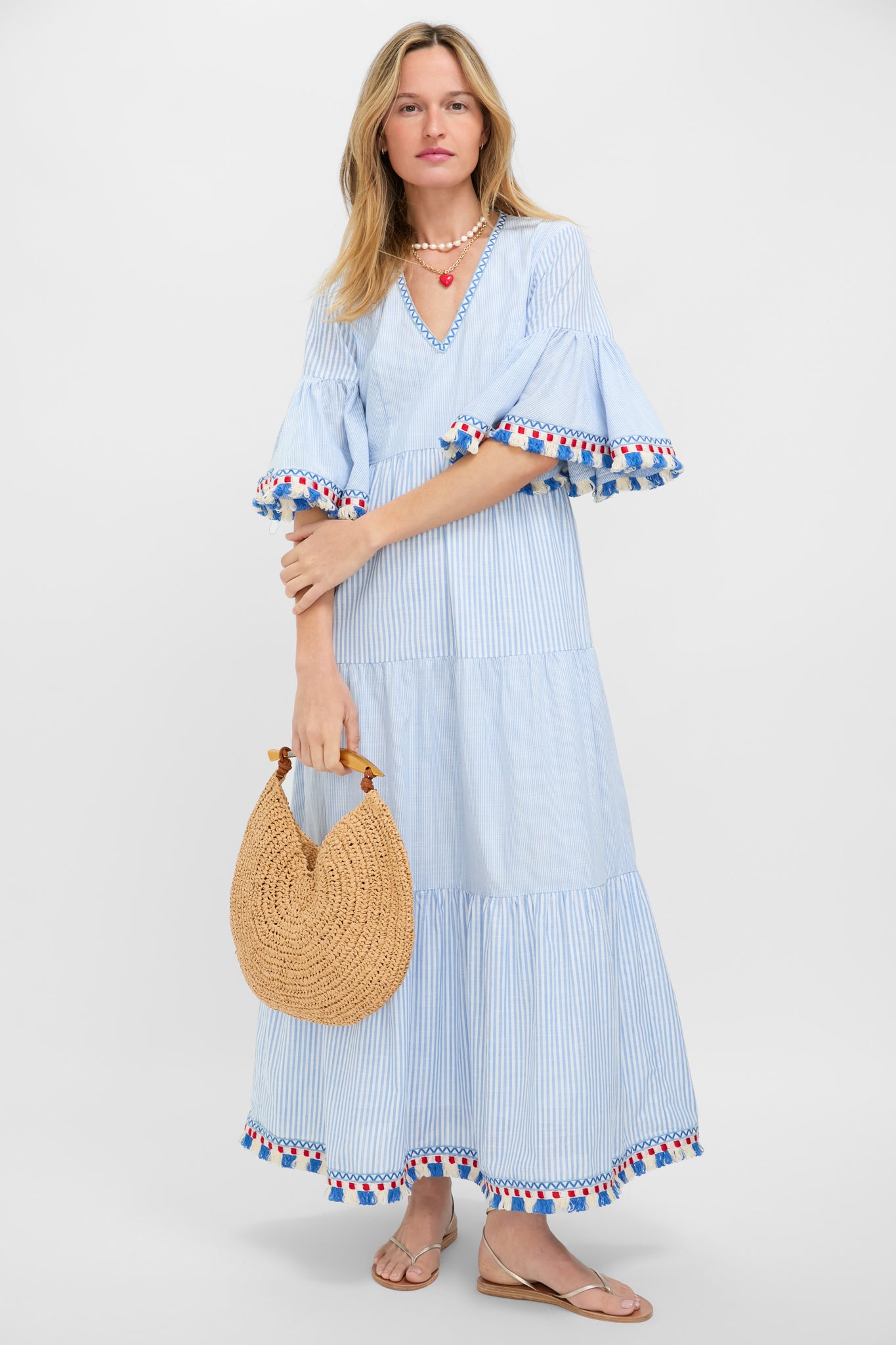 Gold and Cherry Red Mini Happy Heart Necklace | Roxanne Assoulin