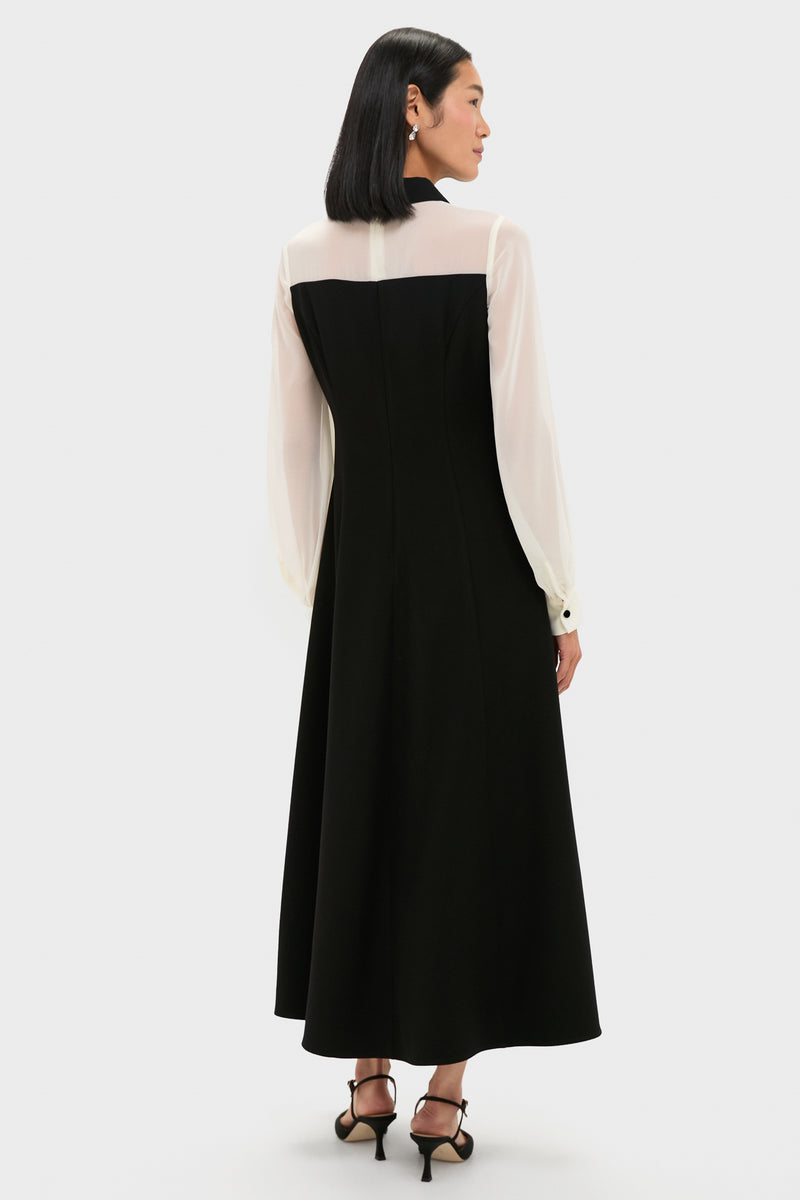 Black and Ivory Riva Tuxedo Dress