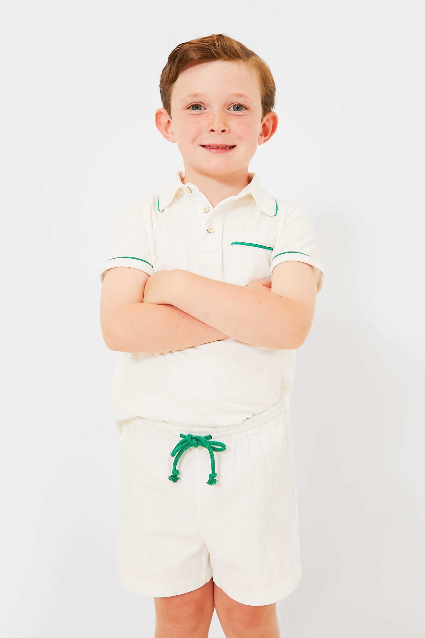 Exclusive Green Piping White Marco Polo