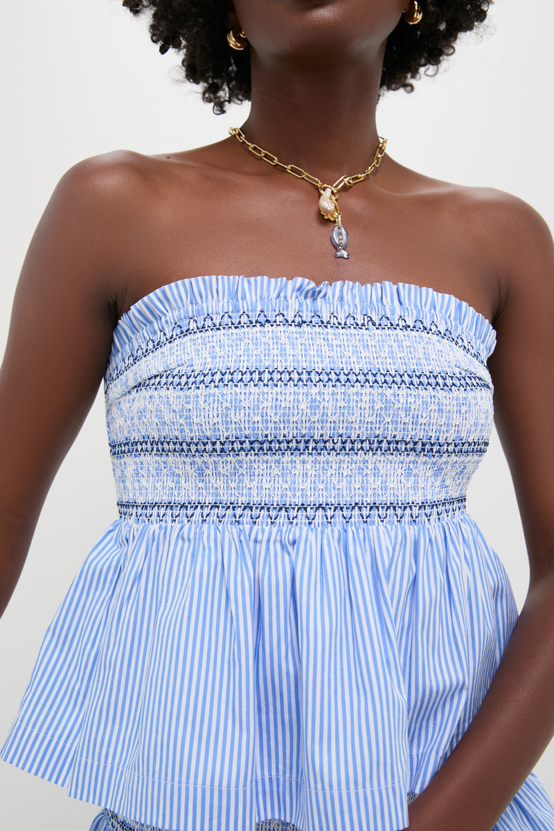 Smocked Seersucker Ellara Top