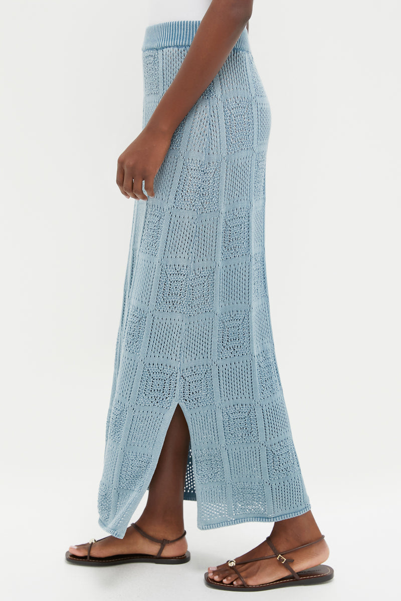 Indigo Pointelle Preston Skirt