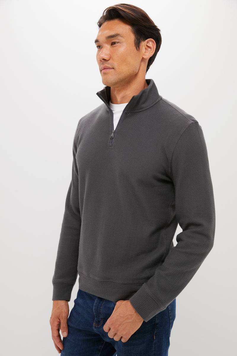 Mountain Coal Textured Knit Quarter Zip