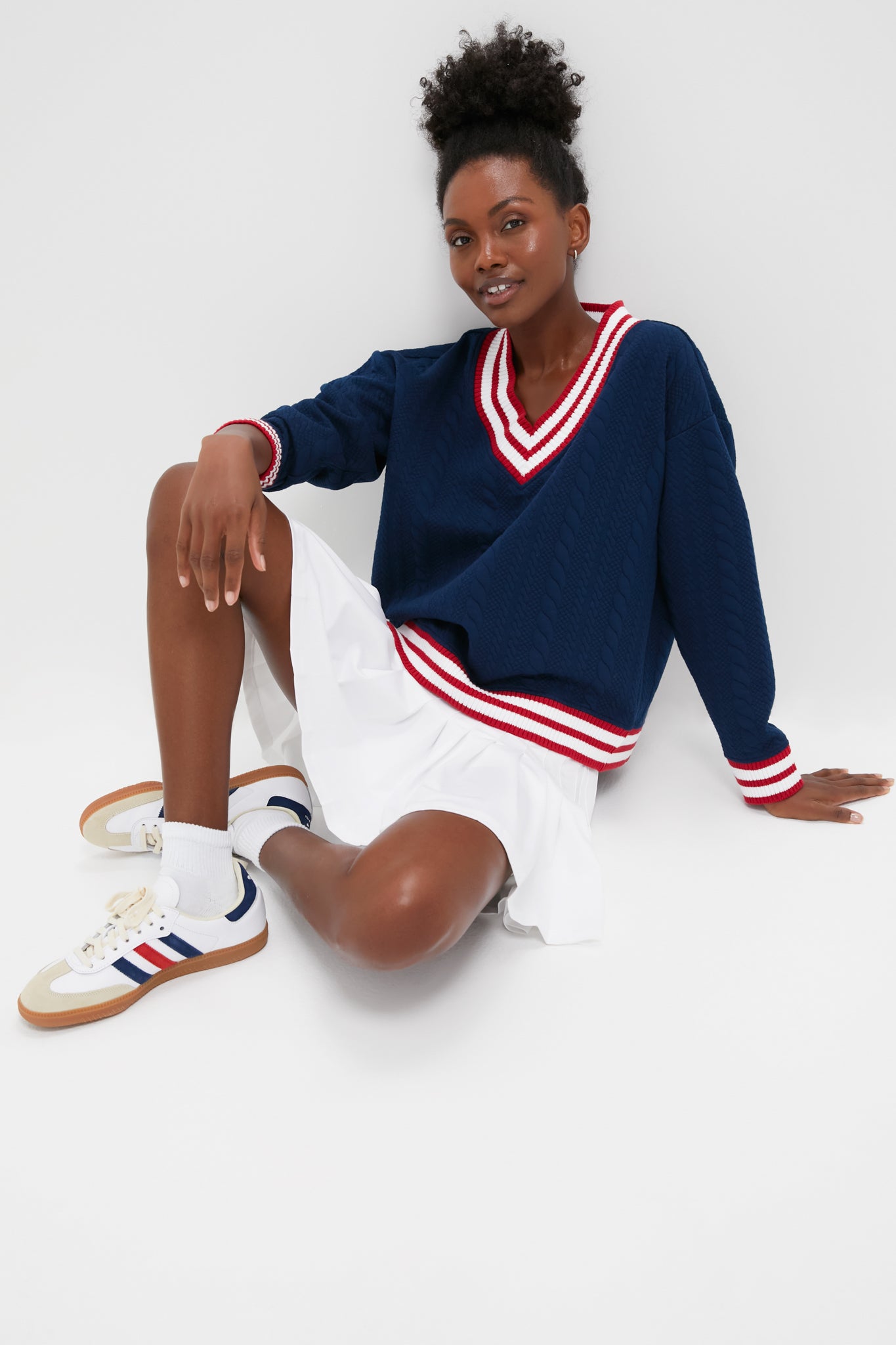 Navy and Red Turner Pullover