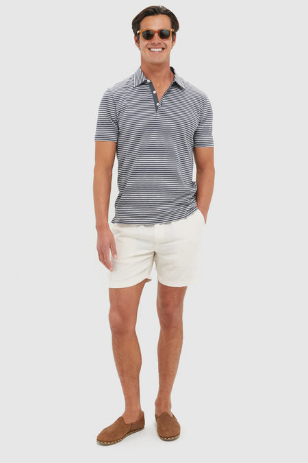 Ocean Stone Stripe Sunwashed Tee Shirt Polo