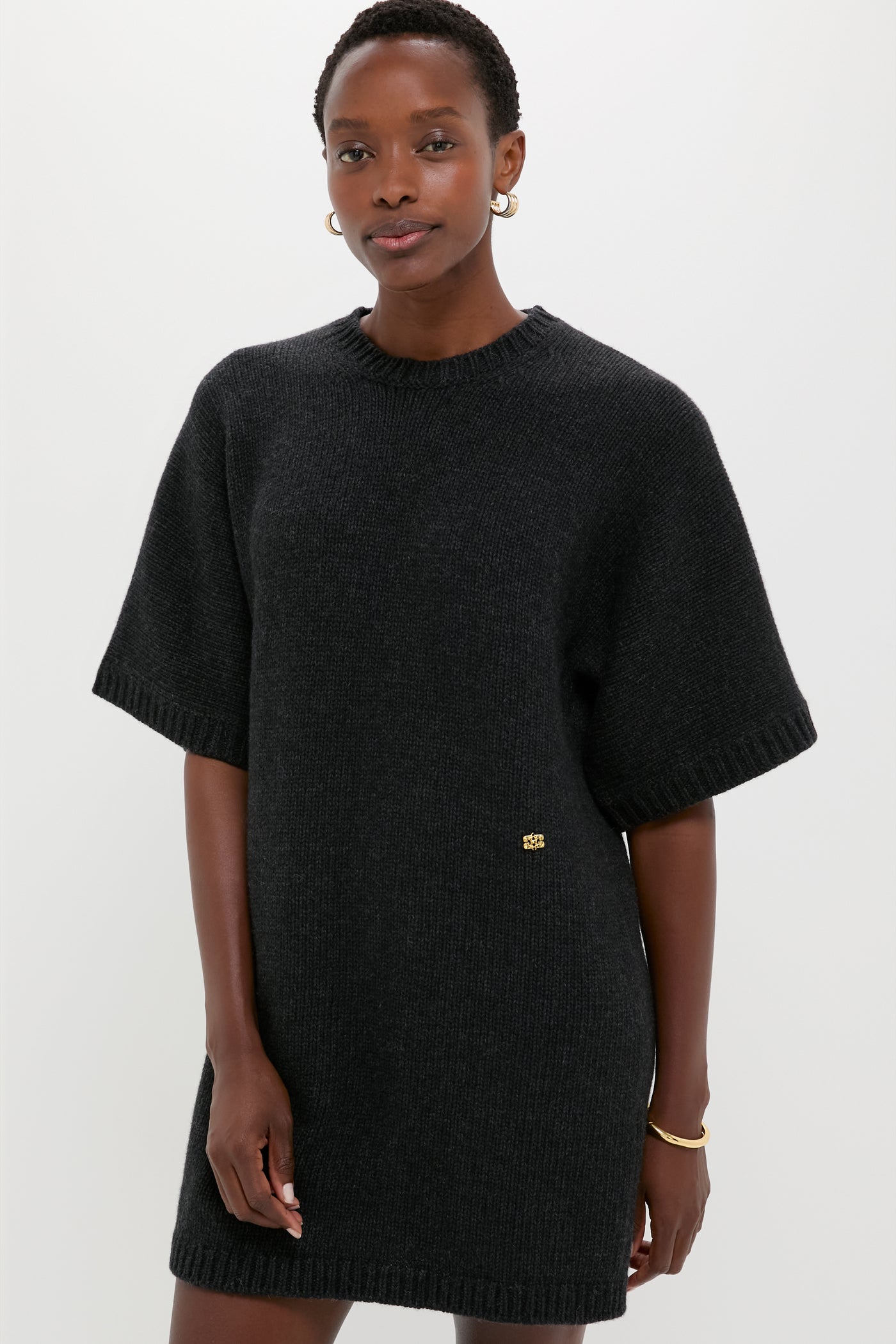 GANNI Phantom Knit T Shirt Dress Phantom / L