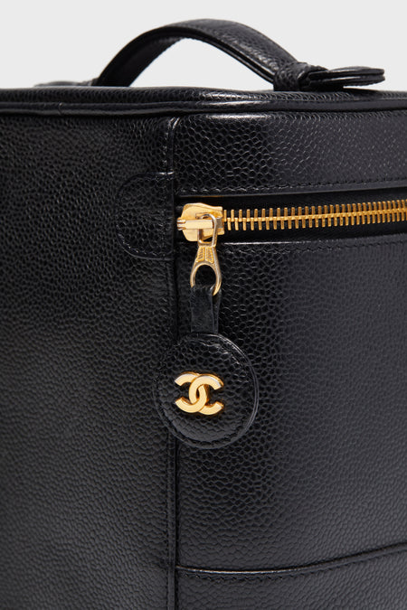 CHANEL Black Caviar Tall Vanity Bag