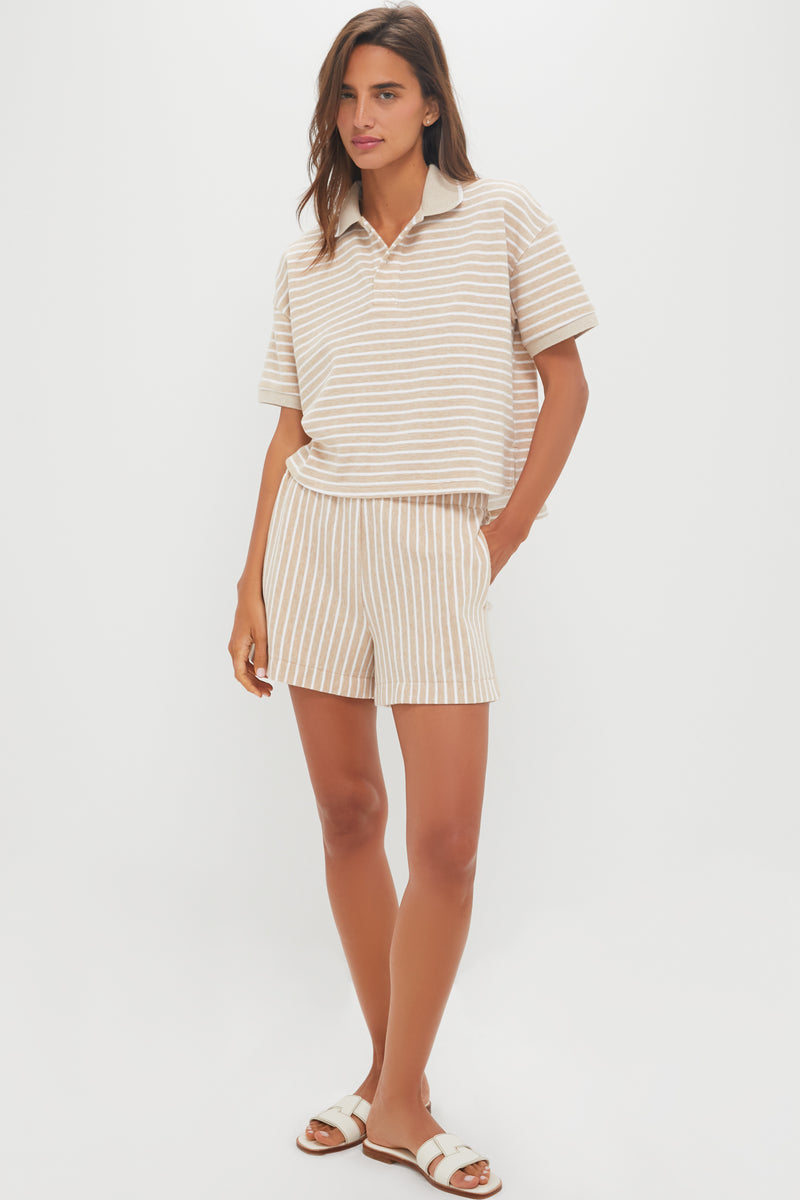 Tan and White Striped Holmes Polo