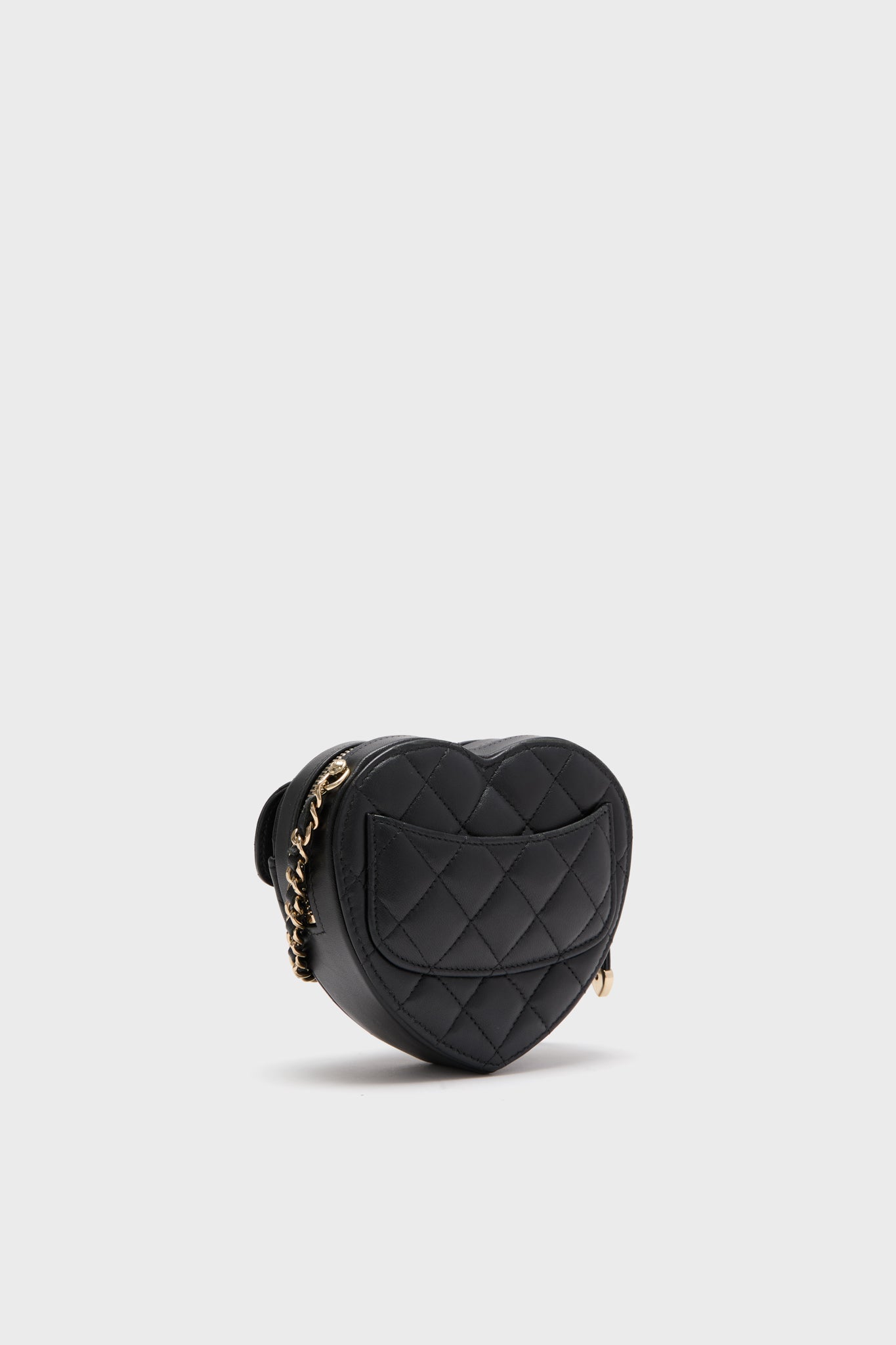 CHANEL Black Mini Lambskin CC In Love Heart Crossbody