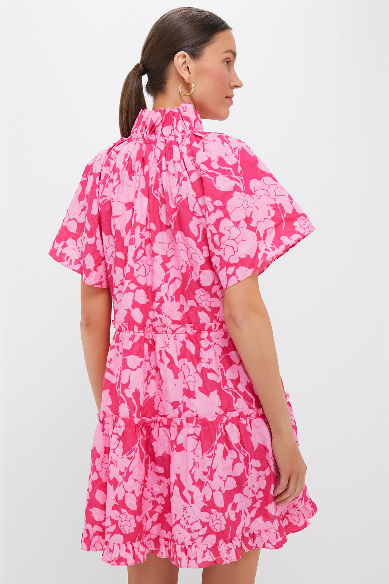 Pink Textured Floral Thea Mini Dress