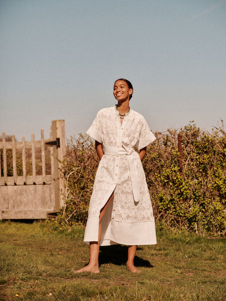 White Eyelet Lace Prescott Dress