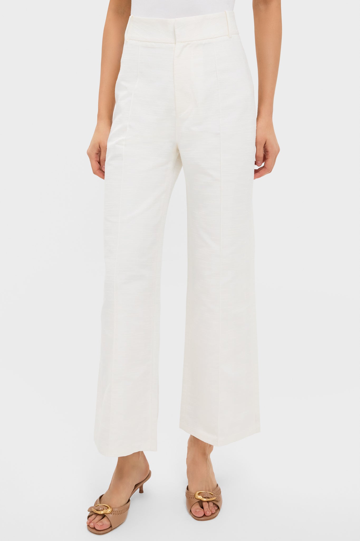 Ecru Yoshitomo Textured Pants | DESTREE