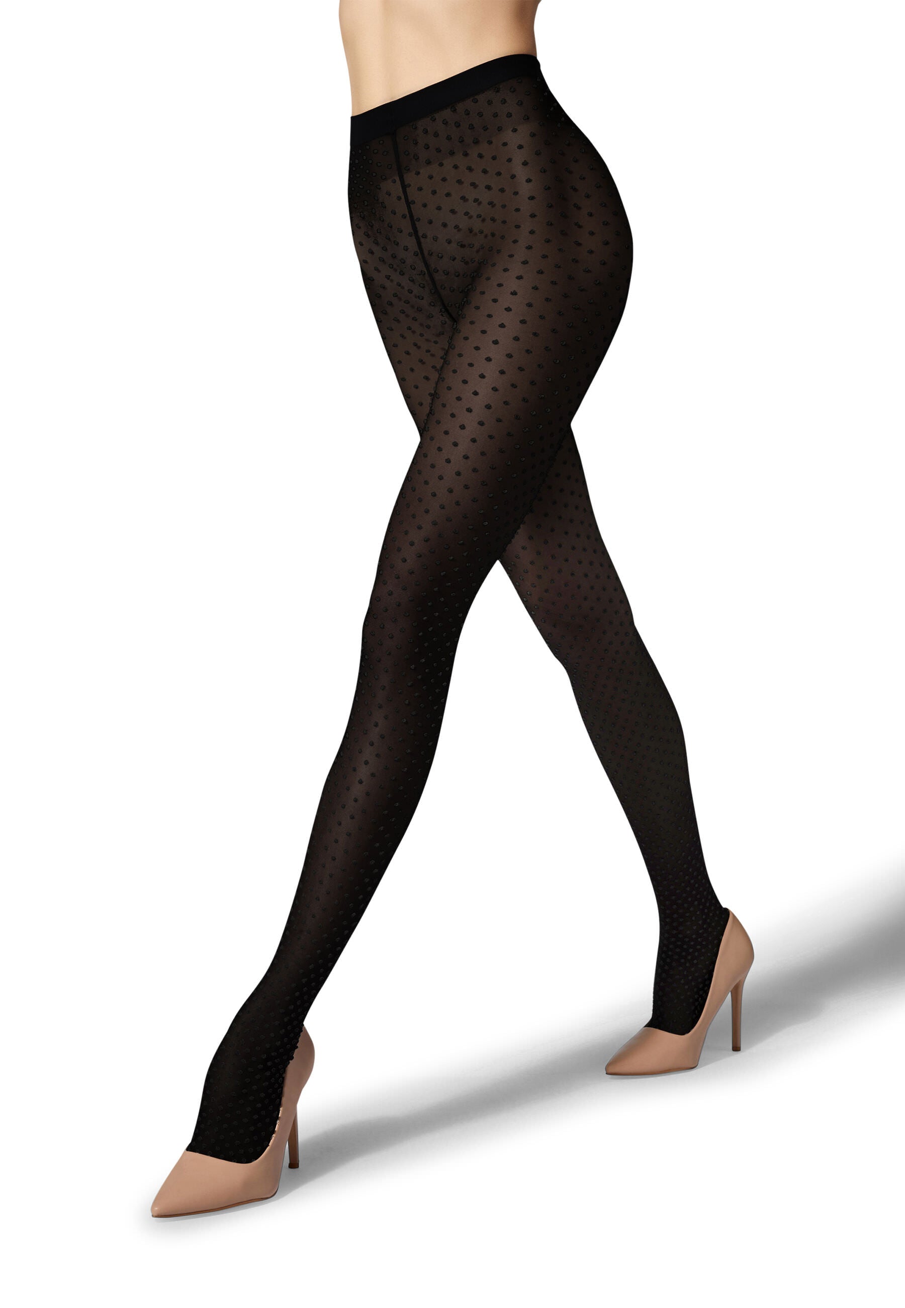 Black Satin Touch Dots Tights Wolford