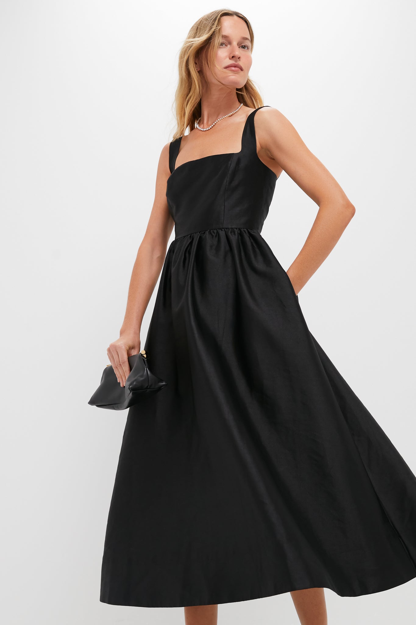 Black Dupioni Esme Dress