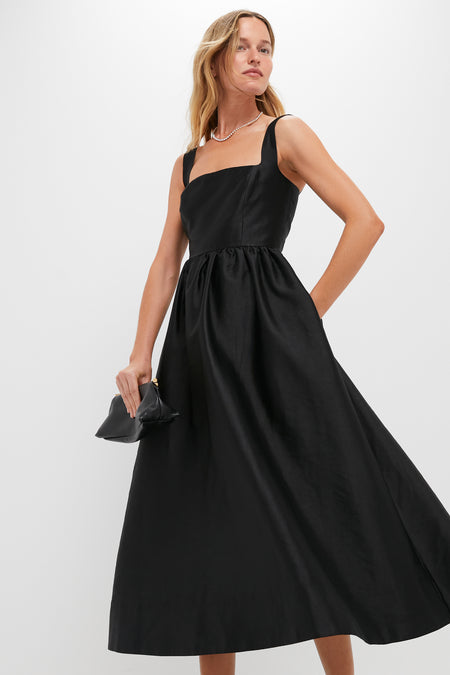 Black Dupioni Esme Dress